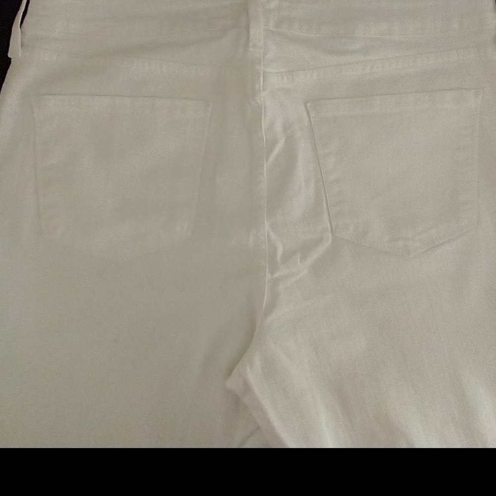 NYDJ Women's White Stretch Jeans Size 14 Alina Lift X Tuck Technology Fringe Hem - Picture 3 of 12
